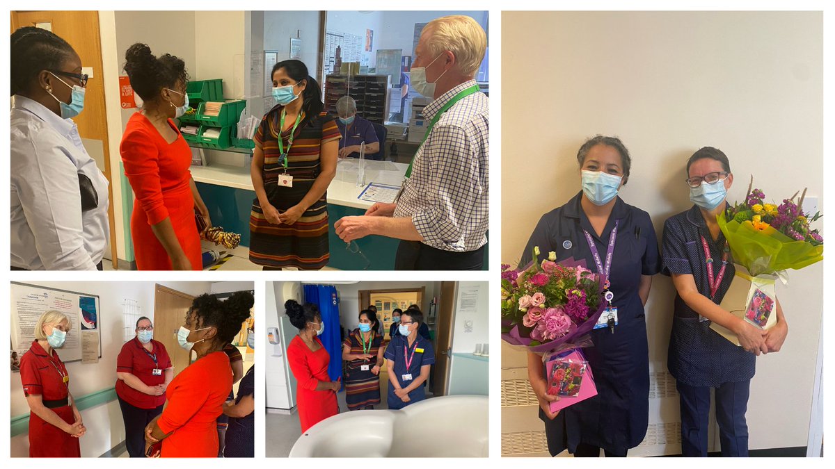 Great to welcome @TeamCMidO Jacqueline Dunkley-Bent to Lister Hospital today! 💙

Thanks for taking time to speak to our wonderful midwives and for presenting the Silver Chief Midwifery Officer Award to Katie Chilton and Dionne Thompson, recognising their major contributions 🏆