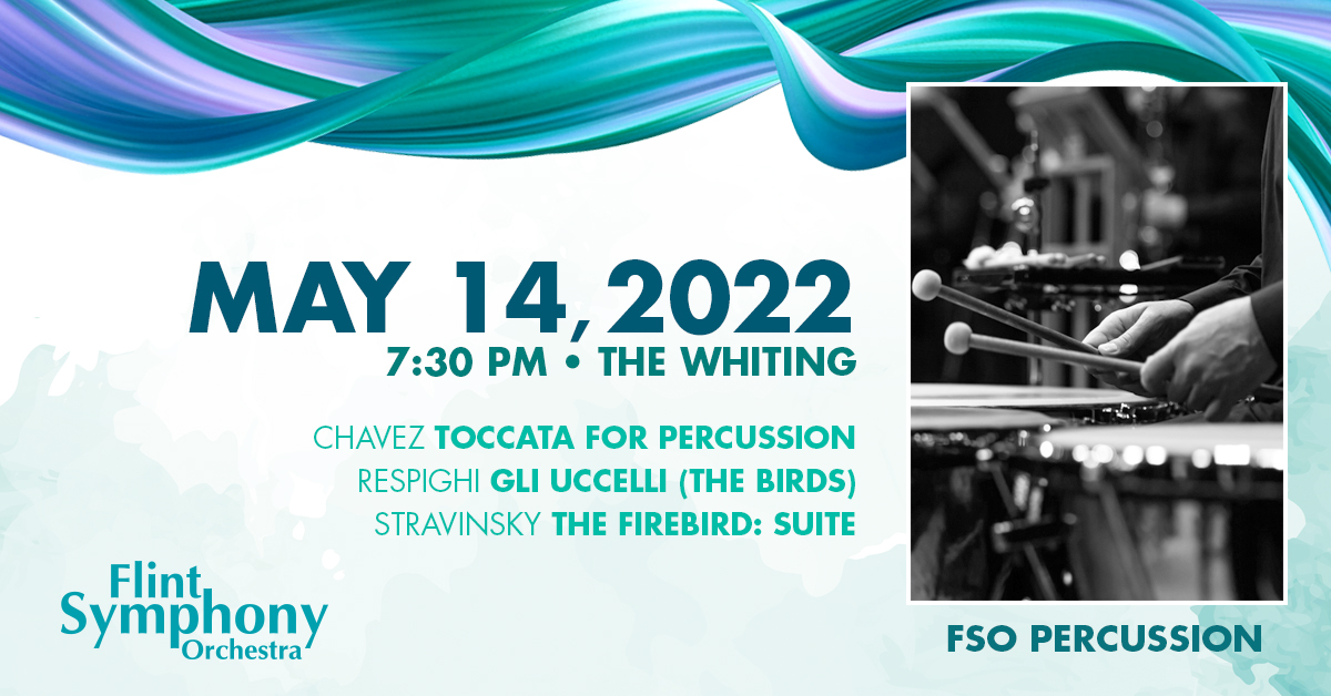 whitingflint's tweet photo. May 14, 2022 at 7:30PM
The Whiting 

STRAVINSKY’S FIREBIRD SUITE
Enrique Diemecke, conductor
FSO Percussion Section

Chavez: Toccata for Percussion
Respighi: Gli Uccelli (The Birds)
Stravinsky: The Firebird: Suite

Info and tickets here:
https://t.co/KW1bvrhlSM https://t.co/4bsmxUOK9n