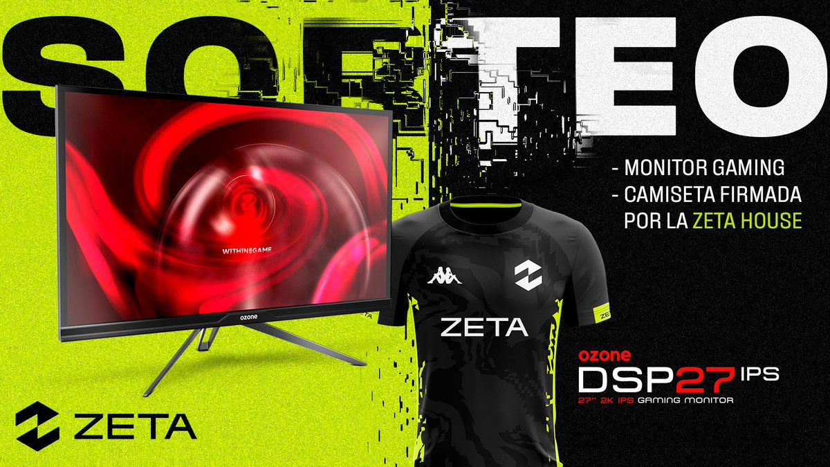 ZetaGaming's tweet photo. SE VINO SORTEAZO 💥

Llévate este MONITOR @OzoneGamingEs y una camiseta firmada por la ZETA House. Para participar:

♦️ Dar RT a este tweet
♦️ Seguir a @ZetaGaming
♦️ Seguir a ZETA en Instagram: https://t.co/oKT3sdWsPL
♦️ Seguir a @OzoneGamingEs 

Tenéis hasta el 22/05. ¡Suerte! https://t.co/JRXlBSbeTs