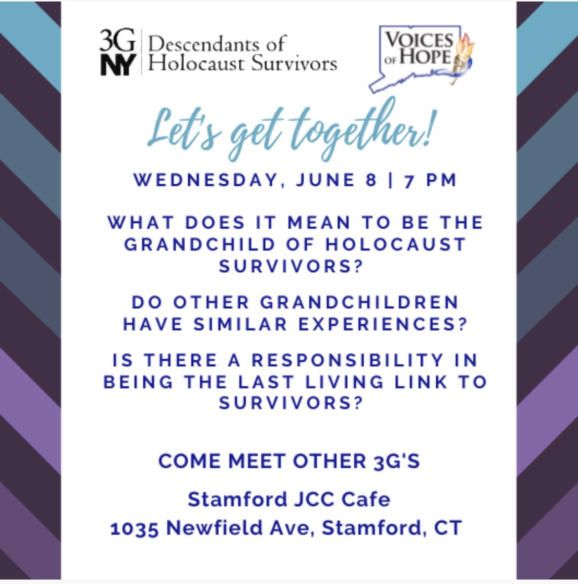 We hope you will join us for our first 3G get together in partnership with 3GNY! RSVP today at: voices-of-hope-inc.networkforgood.com/events/43566-3g