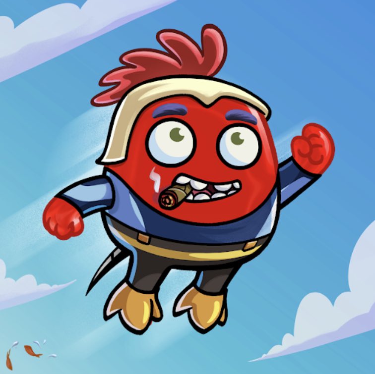therealmchlknny's tweet photo. After many failed attempts at launching himself back to the moon, Ticcola decided to take a different approach and fly his way back. From chicken costumes to bumblebees, he often thinks his ideas are genius but how smart can one really be with a head that tiny? @The_Lunartics https://t.co/wYchlVDfCg