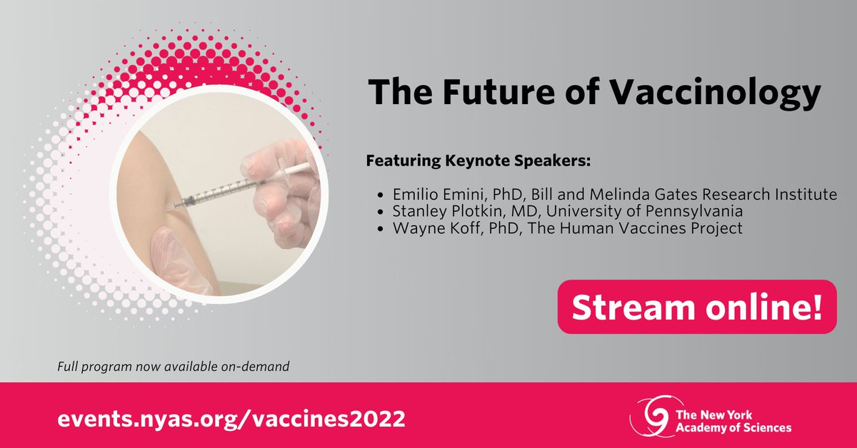NYASciences's tweet photo. Did you miss the Future of Vaccinology Conference? 
Latest Academy offerings include on-demand access to some of our most exciting programs. Register today and stream talk sessions available to you 24/7, through June 2022. 🖥️ https://t.co/N8OyYnxQqn https://t.co/BIqPimp0c8