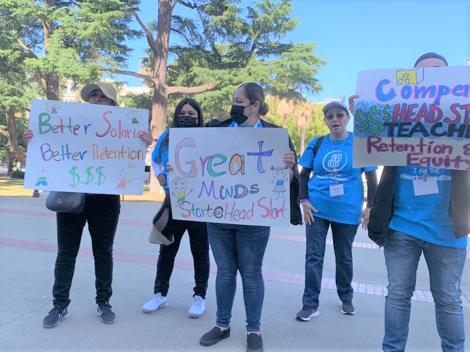 caheadstart's tweet photo. Great turnout today at the #HeadStart rally! We’re at the CA State Capitol right now advocating for $50M in the state budget to support teacher salaries. Teachers are the #heartofheadstart @CAGovernor @AsmPhilTing @NancySkinner https://t.co/jRiNepVvZt