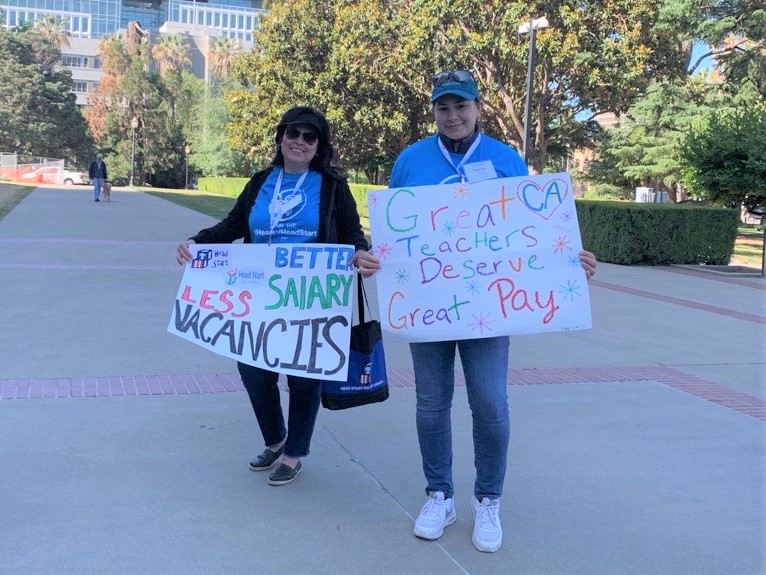 caheadstart's tweet photo. Great turnout today at the #HeadStart rally! We’re at the CA State Capitol right now advocating for $50M in the state budget to support teacher salaries. Teachers are the #heartofheadstart @CAGovernor @AsmPhilTing @NancySkinner https://t.co/jRiNepVvZt