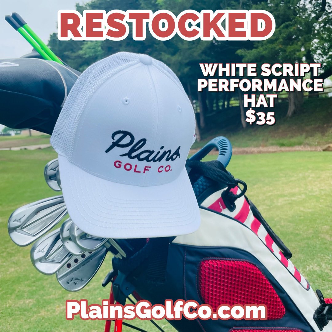 PlainsGolfCo's tweet photo. Our hat restock is LIVE! Get yours now! 🏌🏻‍♂️

https://t.co/0P54t3Sw6k https://t.co/BwMN9c3Dpn