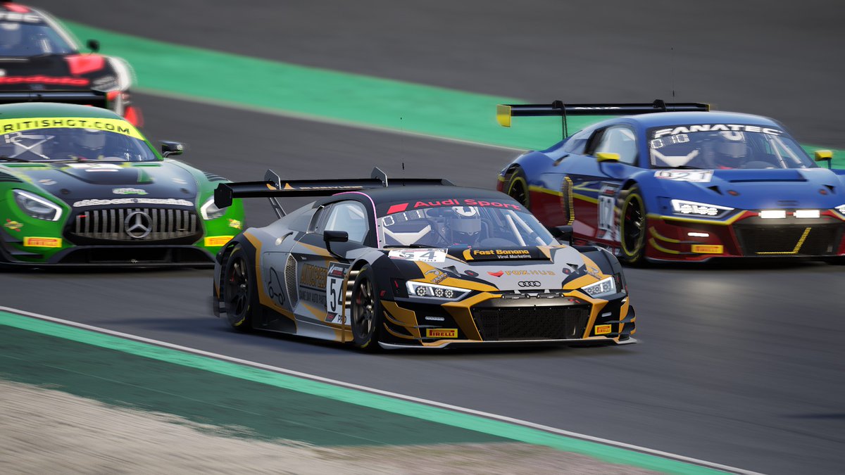 UnchainedeSpor3's tweet photo. It is not long until our cars hit the track for the @SimracingGP Pulse Simsport GT3 league. These shots are from the daily race yesterday at Barcelona where our #54 driver got some race ready practise in. We're confident in the car, lets get the result!

#Simracing #AssettoCorsa https://t.co/9tSGcoo5Jn