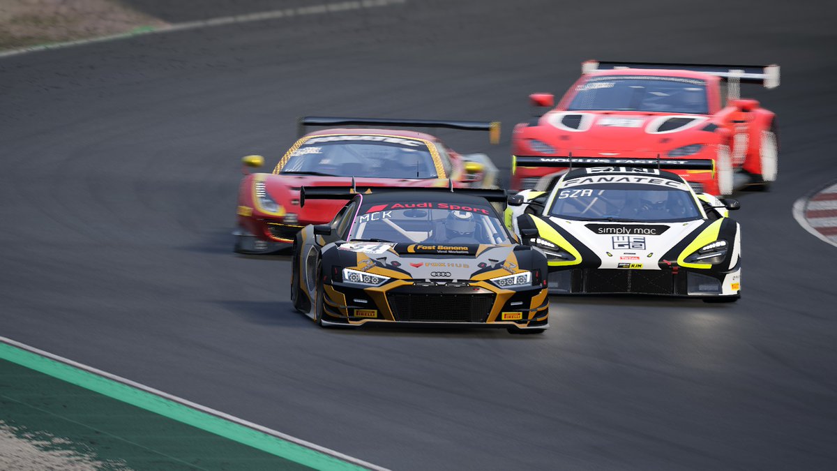 UnchainedeSpor3's tweet photo. It is not long until our cars hit the track for the @SimracingGP Pulse Simsport GT3 league. These shots are from the daily race yesterday at Barcelona where our #54 driver got some race ready practise in. We're confident in the car, lets get the result!

#Simracing #AssettoCorsa https://t.co/9tSGcoo5Jn