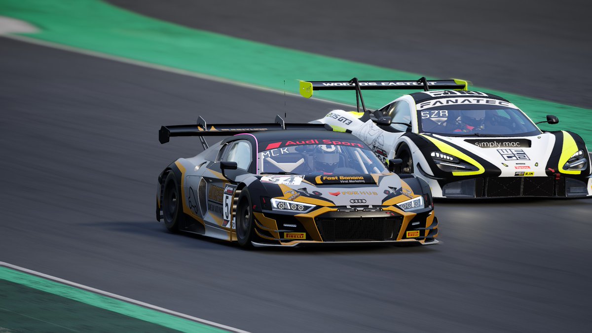 UnchainedeSpor3's tweet photo. It is not long until our cars hit the track for the @SimracingGP Pulse Simsport GT3 league. These shots are from the daily race yesterday at Barcelona where our #54 driver got some race ready practise in. We're confident in the car, lets get the result!

#Simracing #AssettoCorsa https://t.co/9tSGcoo5Jn