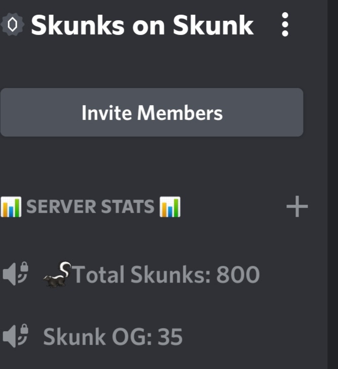 SkunksOnSkunk's tweet photo. After one week we're already at 800 Skunks in our Discord. That's amazing 🍀🦨

I'm gonna roll up a spliff of Dosidos to celebrate

We would like to thank every member for your support. WAGMI

WL is still open, for a while. Grab one before it's too late.

https://t.co/NdqqnJanuf https://t.co/gV0kgs6bEk