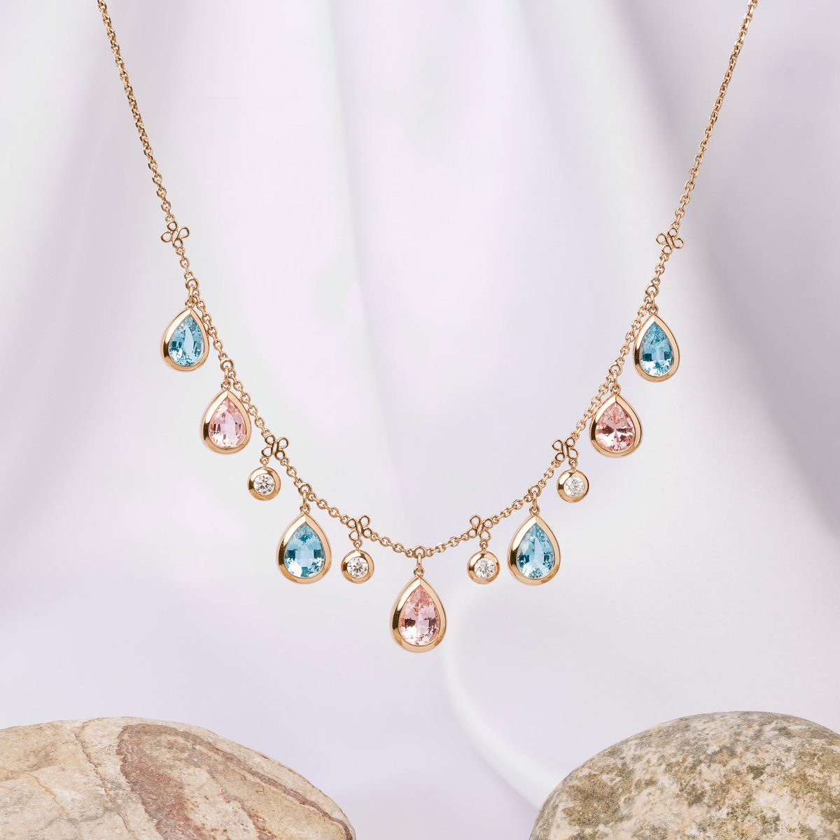 Boodles's tweet photo. Elevate your summer wardrobe with pretty, pear shaped pink tourmalines and beautiful blue aquamarines set in 18 carat SMO rose gold. #BoodlesJewellery #BEACHCollection https://t.co/OPTxj2Ok4q