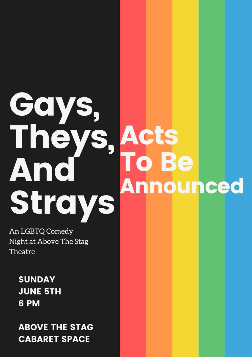 DianCathal's tweet photo. Calling QUEER COMEDIANS!

Gays, Theys &amp; Strays went so well, Above the Stag has booked us again!!

If you wanna do 10 mins with some of the best talent on the circuit in an amazing space, DMs are open!

June 5th 6 PM at Above The Stag in Vauxhall. https://t.co/MJVBKopVQy