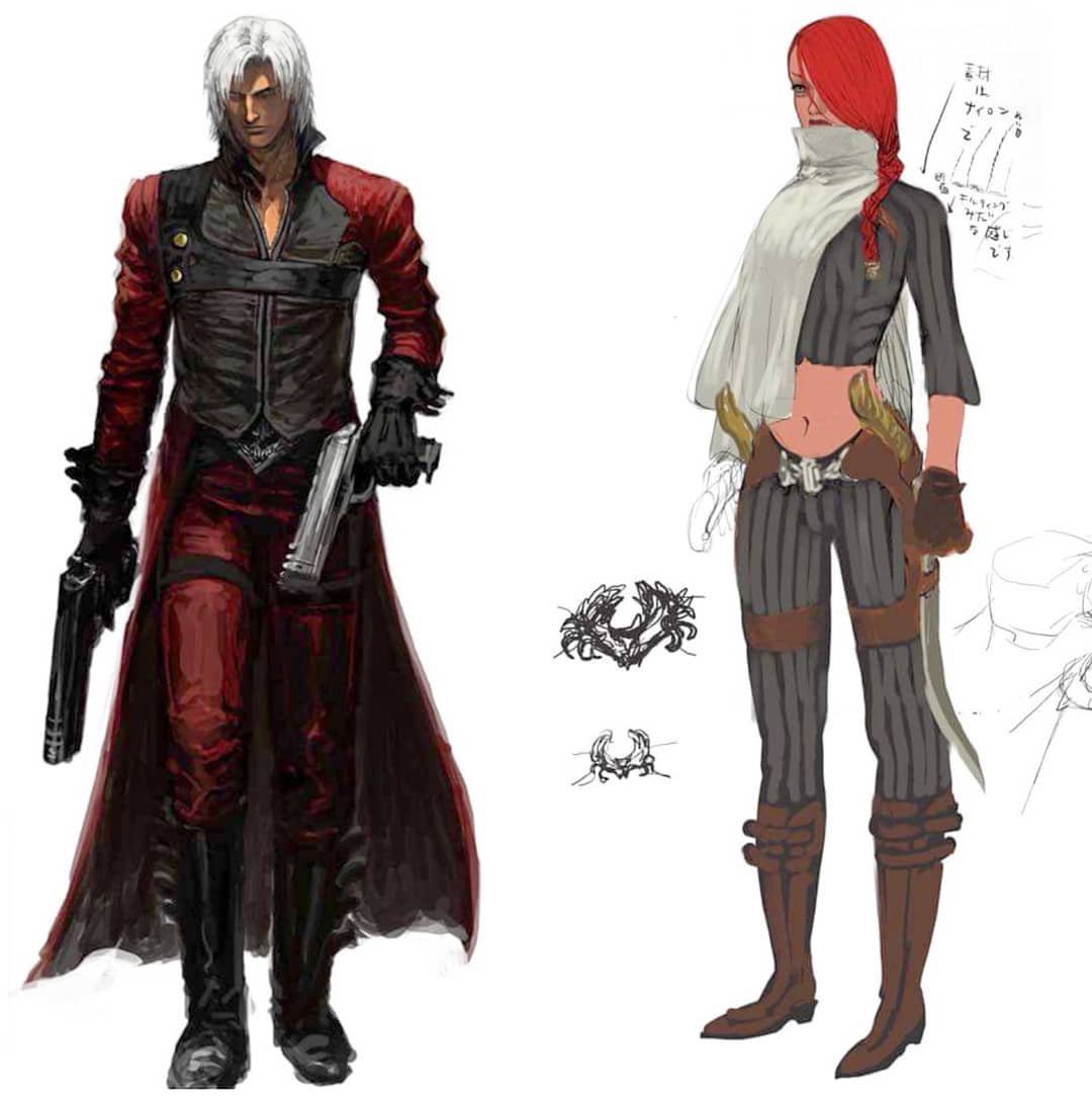 Dante 💥 It's Showtime! on X: Devil May Cry 2 concept art of Dante and his  Devil Triggers  / X