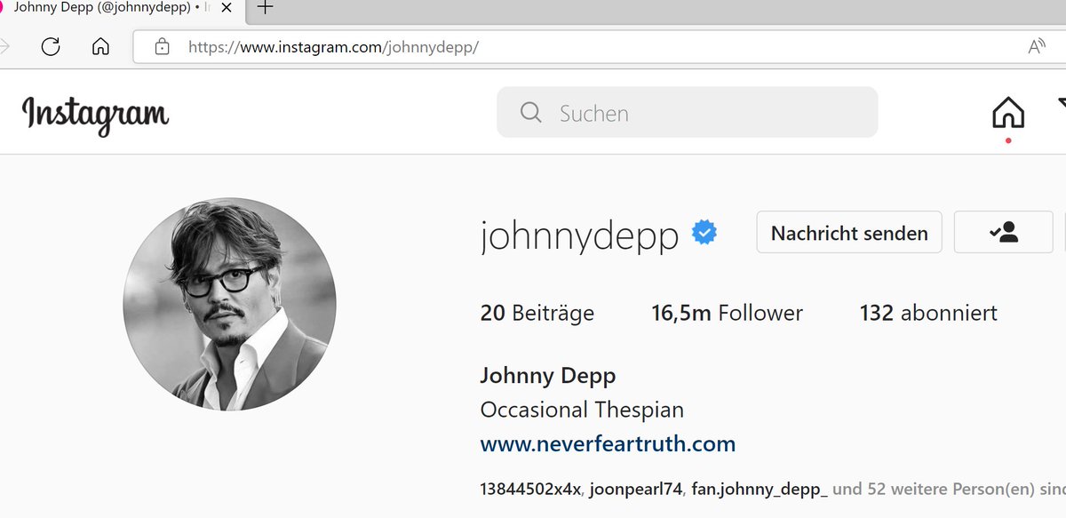 cinemask2021's tweet image. Another day, another 100.000 for #JohnnyDepp 
on his Instagram. 🚀🚀🚀
It's at 16.5 and it goes on and on and on - fantastic news 😃😃😃
When will it hit 17 mio?
#JusticeForJohnnyDepp
