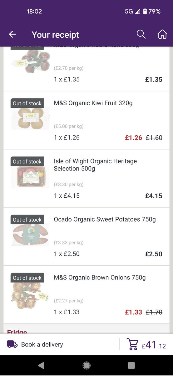 HVR_Heather's tweet photo. what's going on @Ocado we are missing half our order and all our fresh produce? https://t.co/pt7PmsfuF0