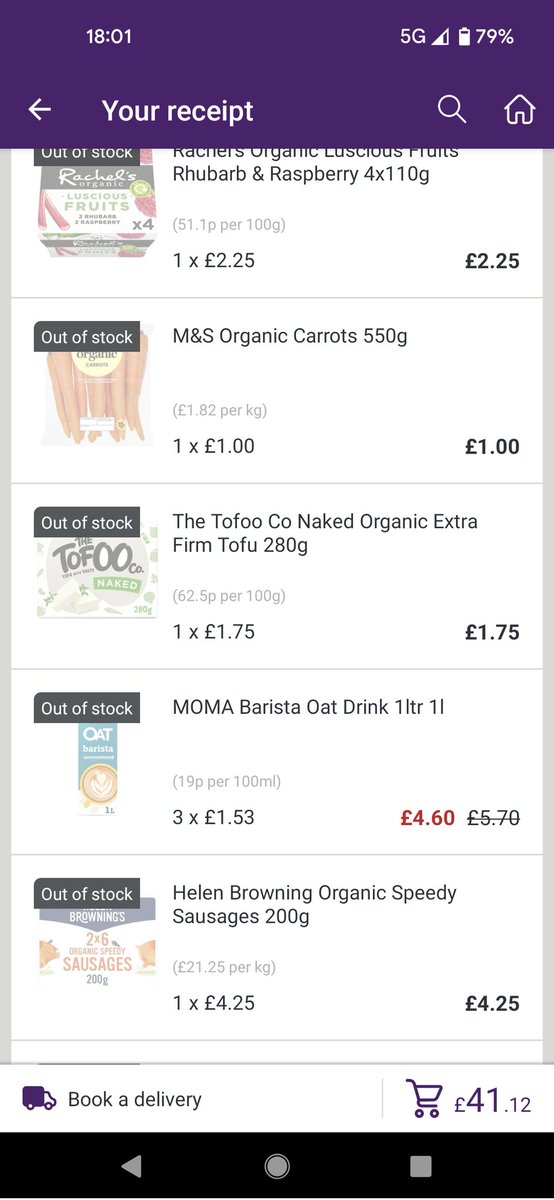 HVR_Heather's tweet photo. what's going on @Ocado we are missing half our order and all our fresh produce? https://t.co/pt7PmsfuF0