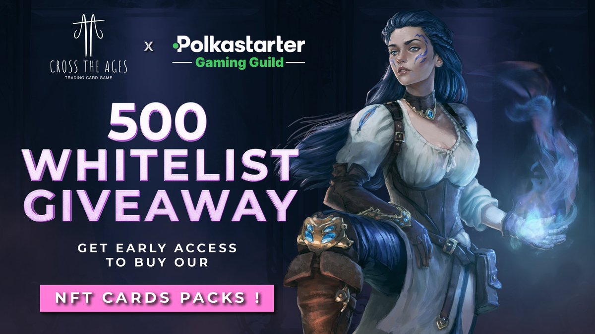 GAM3S.GG (@gam3sgg_) on Twitter photo We've partnered up with <a href="/CrossTheAges/">Cross The Ages</a>, the collectible NFT card game set in a dystopian clash of worlds, to gift our community exclusively🤩:
🎮 2 PGG scholarship spots
🎁 500 NFT packs whitelist spots
Giveaway ends on 17/05 at 11:59PM EST!
➡️ Enter: gleam.io/competitions/D… We've partnered up with <a href="/CrossTheAges/">Cross The Ages</a>, the collectible NFT card game set in a dystopian clash of worlds, to gift our community exclusively🤩:
🎮 2 PGG scholarship spots
🎁 500 NFT packs whitelist spots
Giveaway ends on 17/05 at 11:59PM EST!
➡️ Enter: gleam.io/competitions/D…