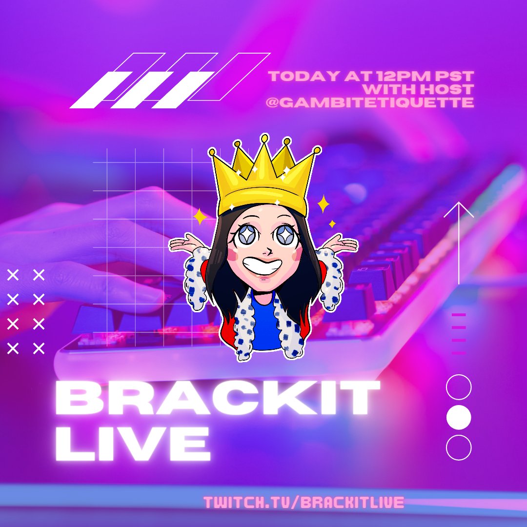 Brackit_'s tweet photo. Come join @GambitEtiquette today at 12pm PST on Brackit Live! 🖥👑
https://t.co/vyGaGkGX6u 
#LiveStreaming #LIVE #Twitch https://t.co/z2VBkIFulR