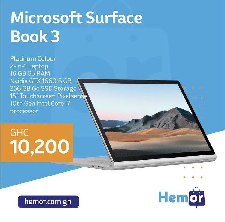 __Hemor_'s tweet photo. Microsoft surface laptop and surface book 3 available 
Shop on our website at https://t.co/KWj691usxE  or 
Visit our shop in Osu,adjacent the Oxford Street mall or find us on Bolt or Uber as "Hemor",  
you can also call 0557391600 to purchase #justbuyit #BuyIt https://t.co/3YWf98WZVk