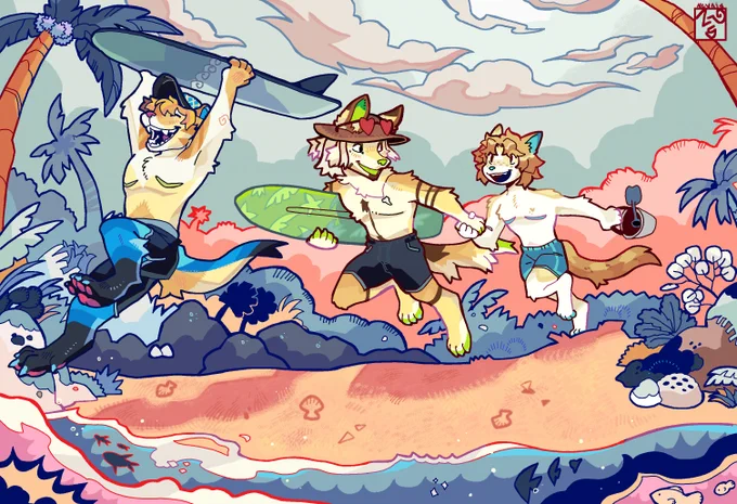 Spring time comms! Each with a set of clouds 🧡✨☁️ 