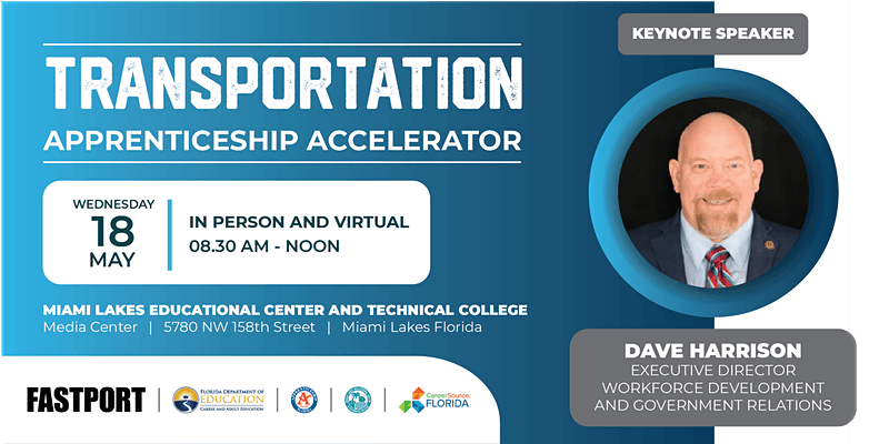 MyFDOT's tweet photo. FDOT is working with our partners to address transportation workforce challenges! Join us on May 18th in Miami Lakes or virtually for resources about registered apprenticeships: https://t.co/B3up1Q1Cu4
#FreightMovesFlorida #ApprenticeshipAccelerators #ApprenticeFL #CDL https://t.co/YMBhG9NPww