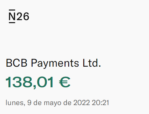 tudinerito's tweet photo. Y por si hay alguna duda, otra imagen con el dinero recibido de vuelta en N26. Me llegó el mismo día que hice el retiro. #StableHouse https://t.co/i4sDebbVE6