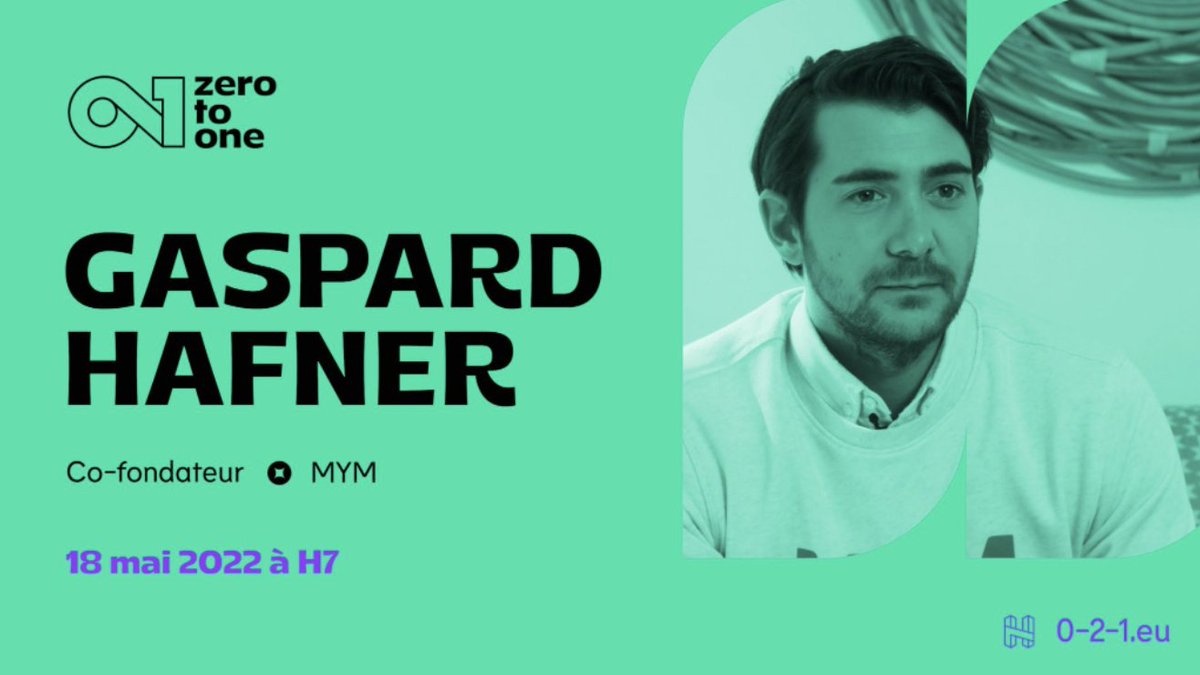 Gaspard will represent <a href="/mym_fans_/">anatol</a> at 021 - zero to one, the start-up event in Lyon on 18 May, go to H7 to :
✨ Meet some of the leading figures in entrepreneurship
👀 Discover inspiring stories and compare them to your own practices 🎉 
#021H7
0-2-1.eu
<a href="/Gaspard/">Gaspard Hafner</a>