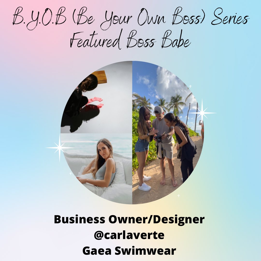 BossBabesNFT's tweet photo. Join us tomorrow night's B.Y.O.B Series where we chat with Featured Boss Babe, @carlaverte! Carla is a self-taught branding expert who left the corporate world 4 years ago to create Gaea Swimwear.✨ 

Topic: Starting &amp; Branding Your Business
Time: 8pm EST

https://t.co/o5tC4bBWLW https://t.co/qB0YXtpLCF