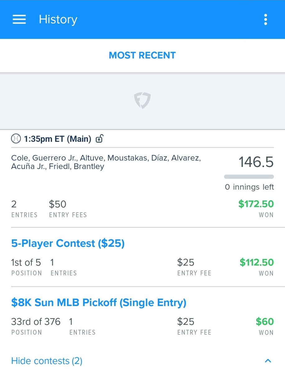 DfsProfessors's tweet photo. Whats up sports fan and gambling fans if you like watching sports why not gamble while you watch and win. Here's some of our latest wins all cash baby.
One of our subscribers had a good week and it's only Tuesday. #FanDuel #dfsnba #dfspga #dfsmlb https://t.co/chhplMgisB