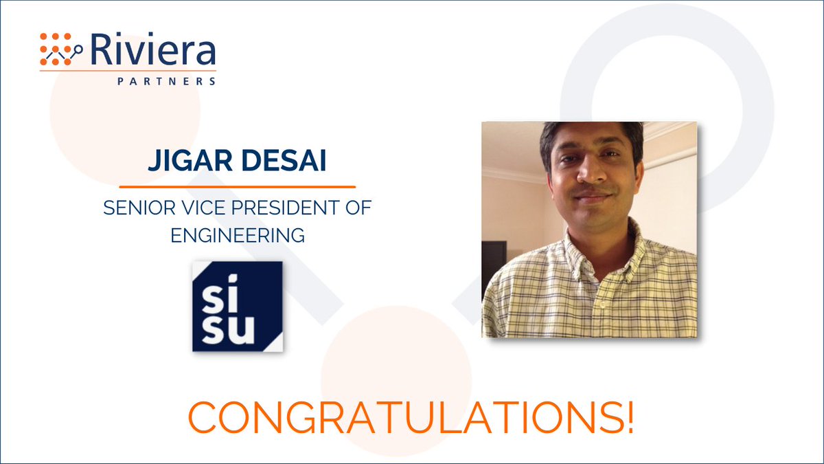 Congratulations to Jigar Desai on your new role as Senior Vice President of Engineering at <a href="/sisudata/">Sisu</a>!

Great work by Dante Carpinito with support from Nick Cominos!

#Riviplacement #RivieraPartners #techleadership #hiring #recruitment #recruiting #executivesearch