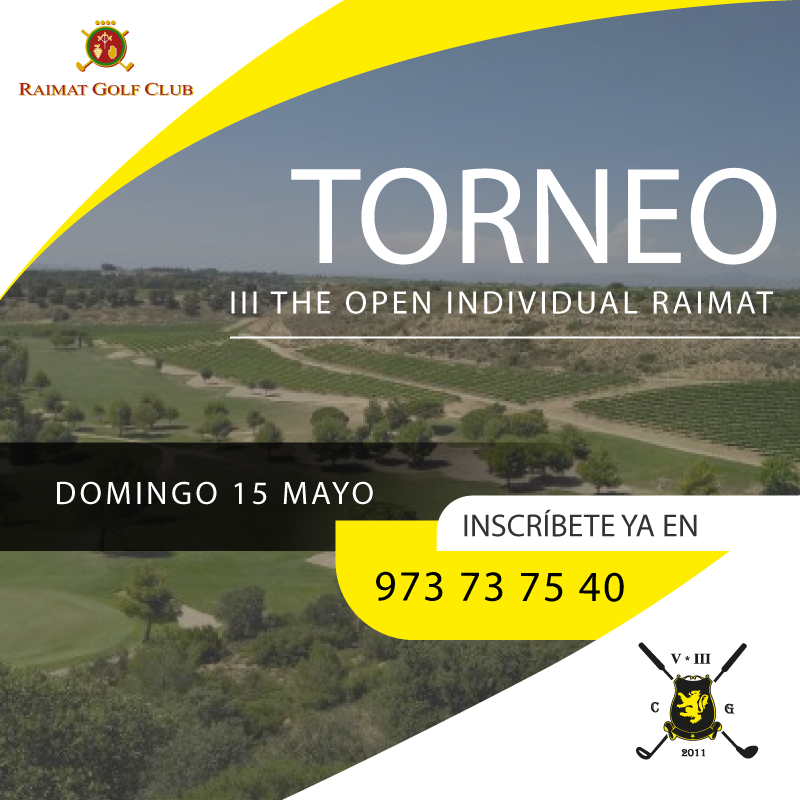 ClubdeGolf53's tweet photo. TORNEO III THE OPEN INDIVIDUAL en @RaimatGolfClub este domingo 15 de mayo
🏌 Salidas: se establecen tres turnos de juego (hasta las 10.30 / 10.30 - 12.30h / a partir de 12.30)
📝 INSCRIPCIONES antes del 13 de mayo a las 12
- 25 €
- 973 73 75 40
🏆 TROFEOS y SORTEO DE REGALOS https://t.co/5H564AJBeX