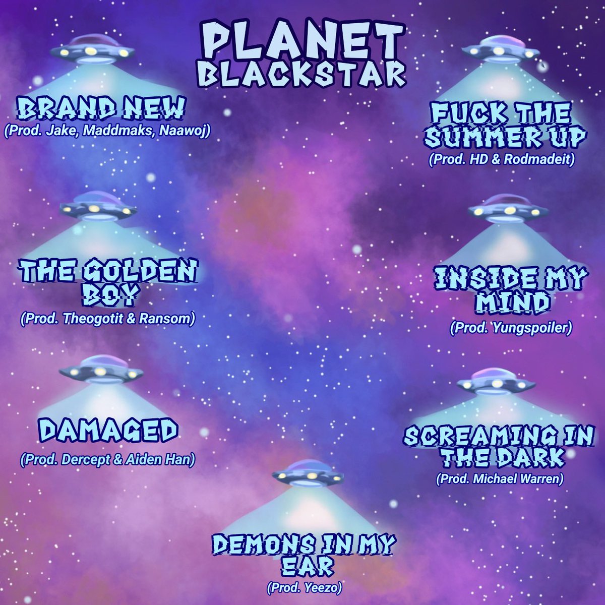 kodylavigne's tweet photo. track list for planet blackstar 🛸
(it goes from left to right)
more surprises otw 🫶🏾 https://t.co/ovxNrND9rt