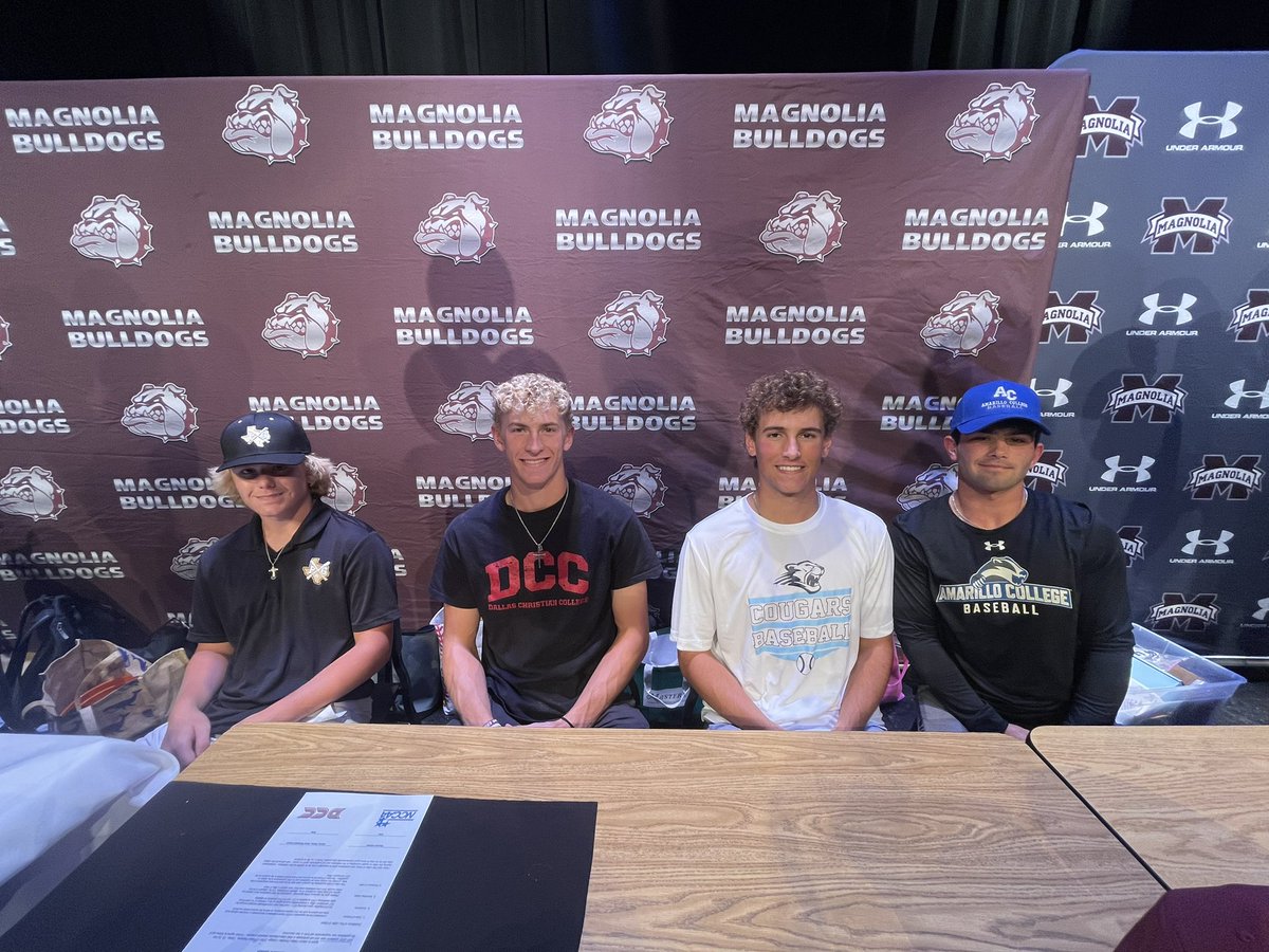 MagISDAthletics's tweet photo. Congratulations to our Magnolia High Student-Athletes that have committed to play sports at the next level! @MagnoliaHighTX @mhsdogsbaseball 

⚾️ 
Blake Casey
Alex Thrasher
Tyler Middleton
Aiden Leggett
Gavin Moreau
Mason Kolar
Tobin Jones

🥍 
Ty Beyer
Jace Mitchell https://t.co/ZoMAuyOiXb