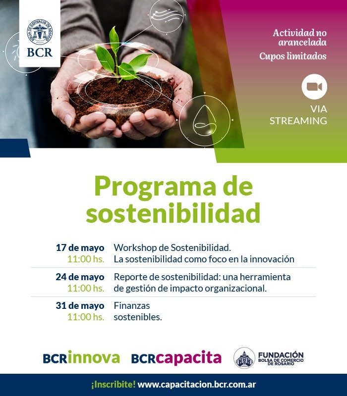 FlorBonanno's tweet photo. Lanzamos un Ciclo de Charlas Sostenibles! 🌱♻️💚 @FundacionBCR #BCRInnova #BCRCapacita
🗓️ 17, 24 y 31 de mayo
📲 Streaming online de Zoom
👉🏽 Inscripciones abiertas! https://t.co/8QbB6pMlHy
Los/as esperamos 👇🤓 https://t.co/2tbRzxMuEU