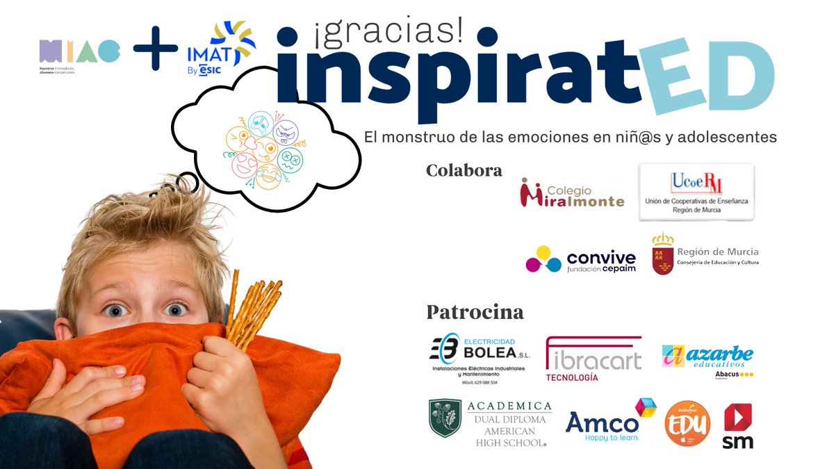 MIACeduca's tweet photo. 🙏 Queremos dar las GRACIAS a todos los colaboradores y patrocinadores que nos acompañarán el próximo 21 de mayo en #inspiratED Cartagena.
Inscríbete GRATIS aquí ➡️ https://t.co/p9mFsYBTXZ
#familias #docentes https://t.co/hrrCUtcAQ8