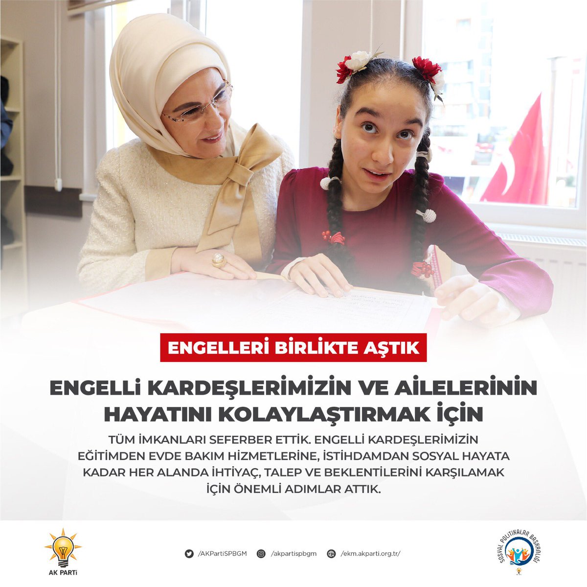 Akkadin_Hakkari's tweet photo. *10-16 Mayıs Engelliler Haftası

“Hak” eksenli bir anlayışla engelli vatandaşlarımız için eğitimden sağlığa, sosyal yardımdan bakıma, istihdamdan erişilebilirliğe kadar her alanda hayata geçirdiğimiz politikalarla engelleri birlikte aştık.

#EngelleriBirlikteAştık https://t.co/cLo2E5pL5b