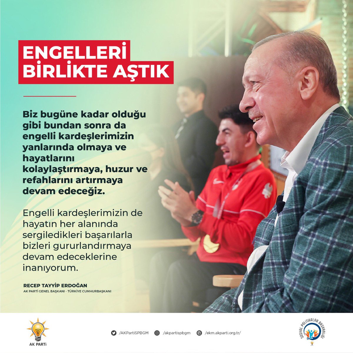 Akkadin_Hakkari's tweet photo. *10-16 Mayıs Engelliler Haftası

“Hak” eksenli bir anlayışla engelli vatandaşlarımız için eğitimden sağlığa, sosyal yardımdan bakıma, istihdamdan erişilebilirliğe kadar her alanda hayata geçirdiğimiz politikalarla engelleri birlikte aştık.

#EngelleriBirlikteAştık https://t.co/cLo2E5pL5b