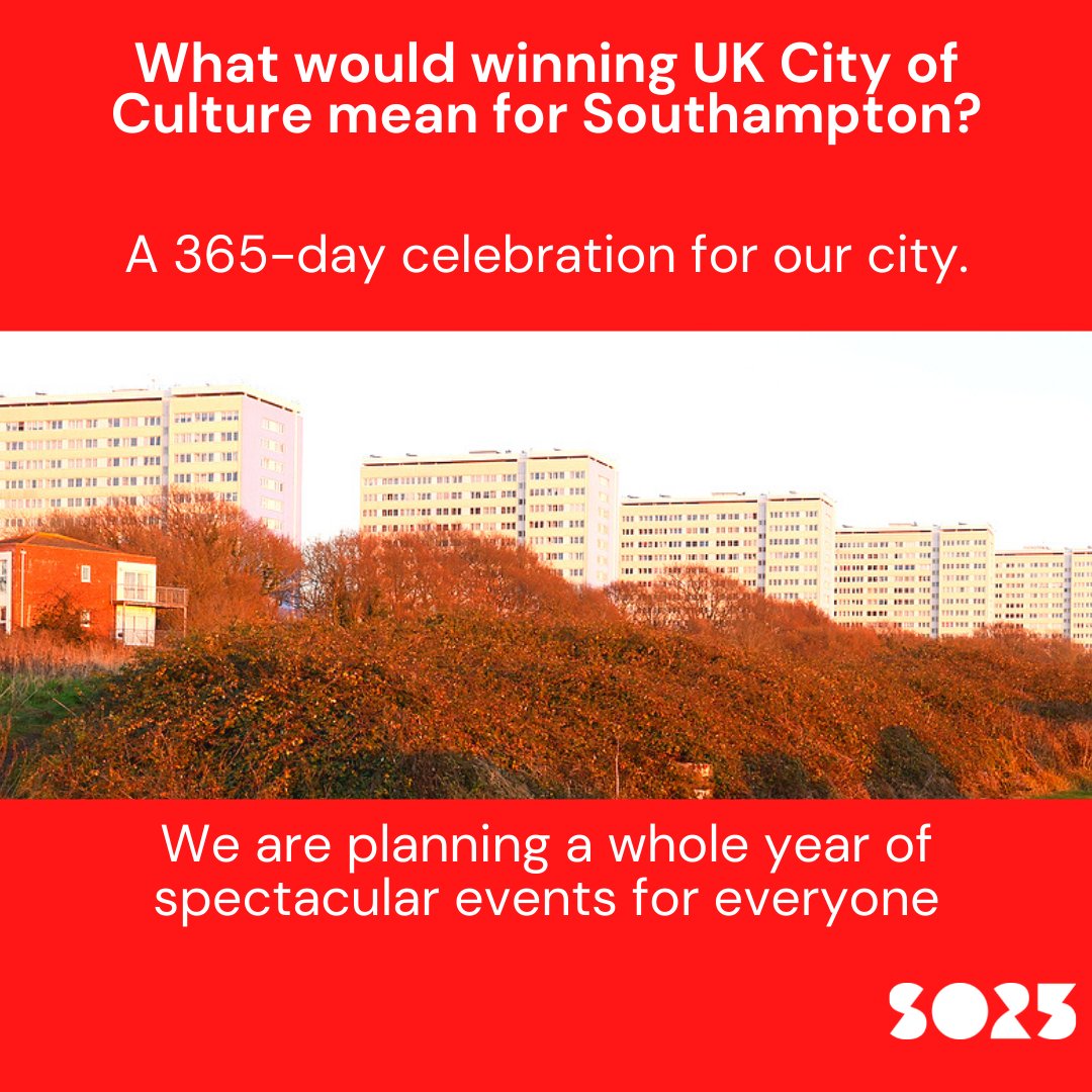 SotonForward's tweet photo. What would winning #CityofCulture2025 mean for Southampton?

Imagine May 2025, with thousands of people invited to a spectacular opening celebration on land, sea and air!

Read more about what our 2025 celebrations would look like here: https://t.co/EHG6yL0fvj

#MakeItSO https://t.co/bue4IXvmv8