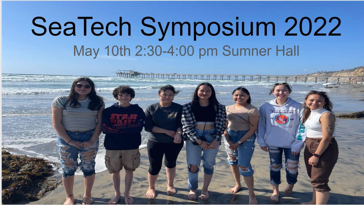 It's Happening TODAY!!!! The 2022 Seatech Symposium is this afternoon <a href="/Scripps_Ocean/">Scripps Institution of Oceanography</a>! 
2:30 - 4 pm PST in Sumner Auditorium

Students will share exciting &amp; important results on acoustic behavior of humpbacks, sperm whales, narwhals, Pacific white-sided and Risso's dolphins.