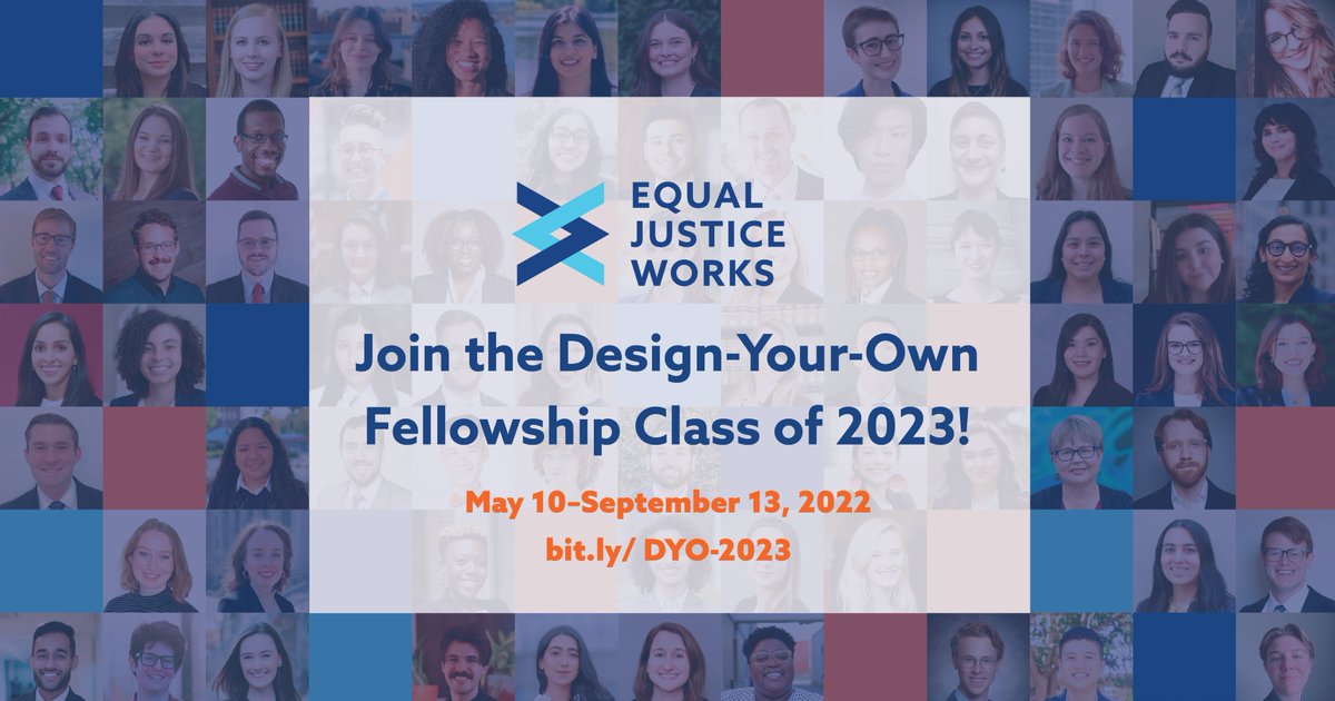 EJW_org's tweet photo. As we said, today is a BIG day at #EqualJusticeWorks—not only are we announcing our 2022 Class, but we're also opening up applications for the Class of 2023! Visit our website to sign up for emails (scroll ⬇️ ) & stay tuned for resources & updates. https://t.co/dsrcBnBjeo https://t.co/0Z5eFCZpOr