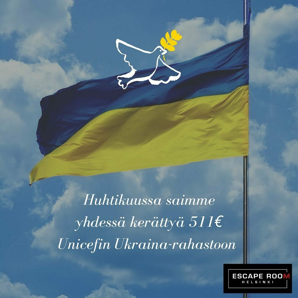 EscapeFi's tweet photo. Huhtikuussa saimme yhdessä kerättyä 511€ Unicefin Ukraina- rahastoon! Kiitos kaikille pelaajille, yhdessä pystymme auttamaan ihmisiä hädän keskellä 💙💛 Jatkamme lahjoituksia kesäkuun loppuun asti, joten vielä on aikaa osallistua varainkeruuseen pelaamalla kanssamme!

——————

… https://t.co/egB6zAMKyn