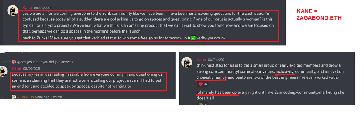 Community members calling out Zagabond's fake female persona '0xMandy' months ago but he denied it for the sake of "story product". Gotta love the transparancy 🤦