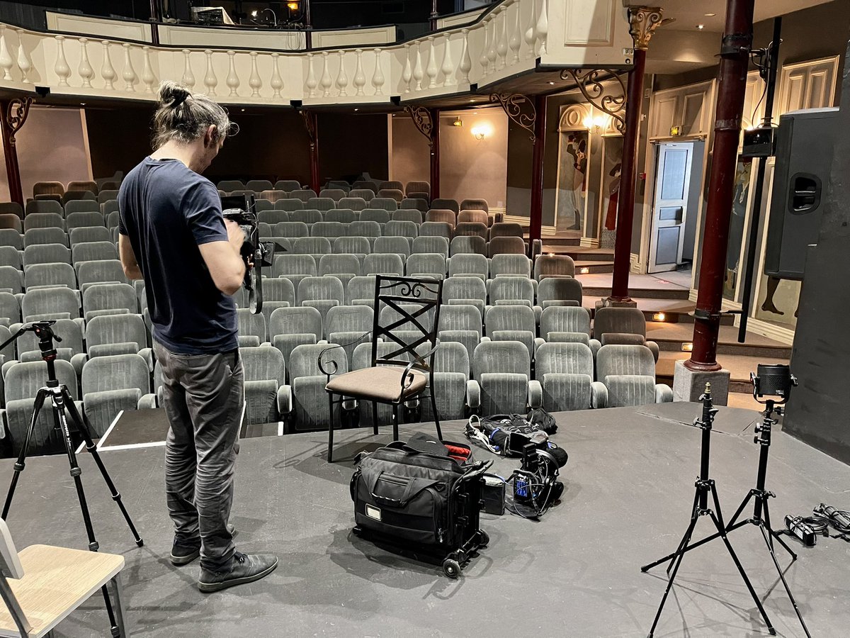 mcgambart's tweet photo. Tournage au Théatre Aimé Césaire de l’interview de Catherine Marceline, Présidente de l’association « Paulette Nardal au Panthéon » #LaCaseDuSiècle #France5tv #morganeproductions #uneprodàsoi https://t.co/fUYe7nbtpe