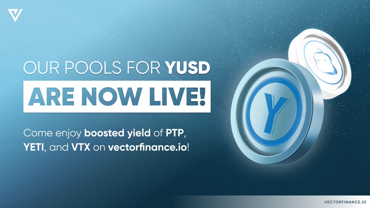 The @Platypusdefi pools for YUSD and USDC are now live on vectorfinance.io

🤩 Deposit now for our significantly boosted yield of $PTP, $YETI, and $VTX