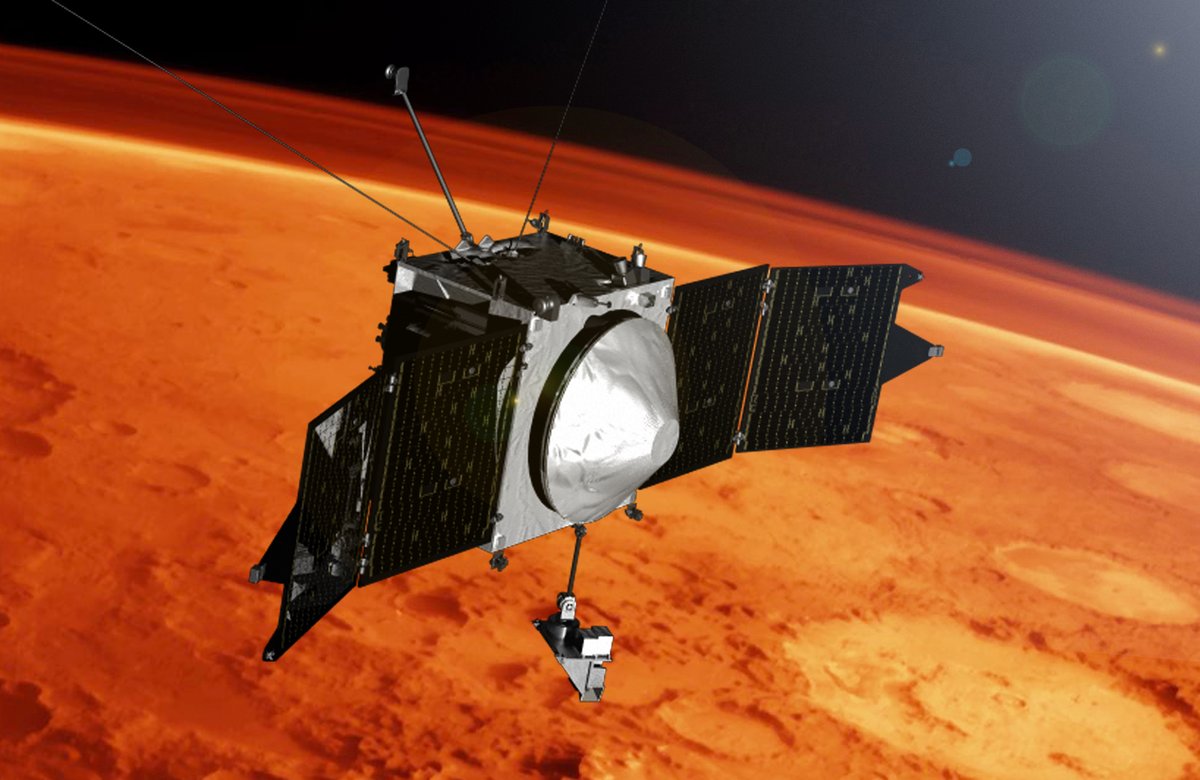NASAMars's tweet photo. We also have three orbiters studying the planet from above and providing support to operations on the ground: Mars Odyssey, Mars Reconnaissance Orbiter, and MAVEN. https://t.co/7qyLafB39C
