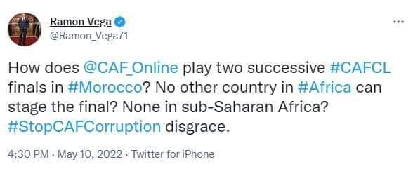 ahly234's tweet photo. السويسري رامون فيجا لاعب توتنهام السابق بيشارك في هاشتاج 👇 وبيسأل أزاي النهائي يتلعب في نفس البلد مرتين على التوالي.👏

استمروا فى الضغط ميعادنا الساعة ١١ ياريت الكل يشارك 💪

#StopCafCorruption https://t.co/Ej271erZDM