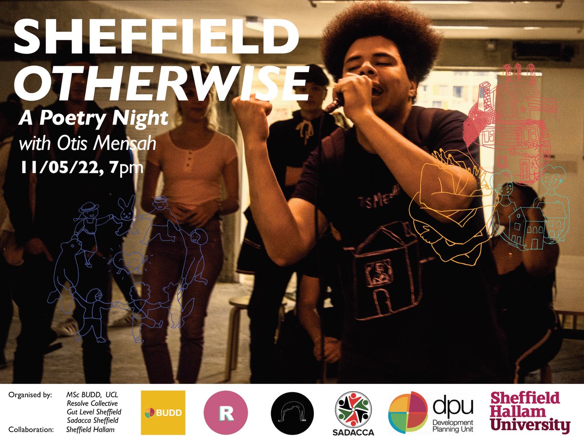 AkilScafeSmith's tweet photo. TOMORROW in #Sheffield with @DPU_BUDD, #GutLevel, + @SadaccaLimited as part of #SheffieldOtherwise, a project mapping the city's diasporic + queer heritage! Catch us @ the 1st public event w/ the homie #OtisMensah talking life + practice at @sheffhallamuni https://t.co/rL5yUBtSIq https://t.co/cW7G7u8p14