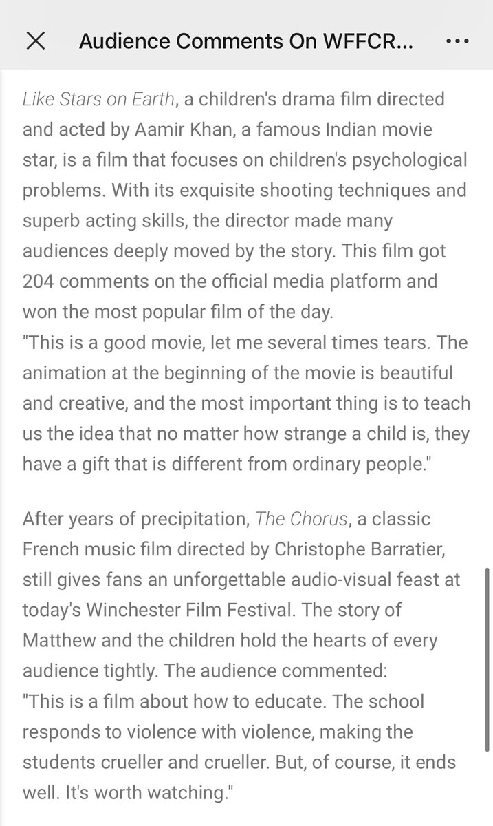 WFFChildRight's tweet photo. The news report for #wffcr has been released, about the audience comments on WFFCR films. #Childcare #ChildrenRight #childrenrights #childrensmentalhealthweek #FilmFestival https://t.co/C9eqEoY3q8