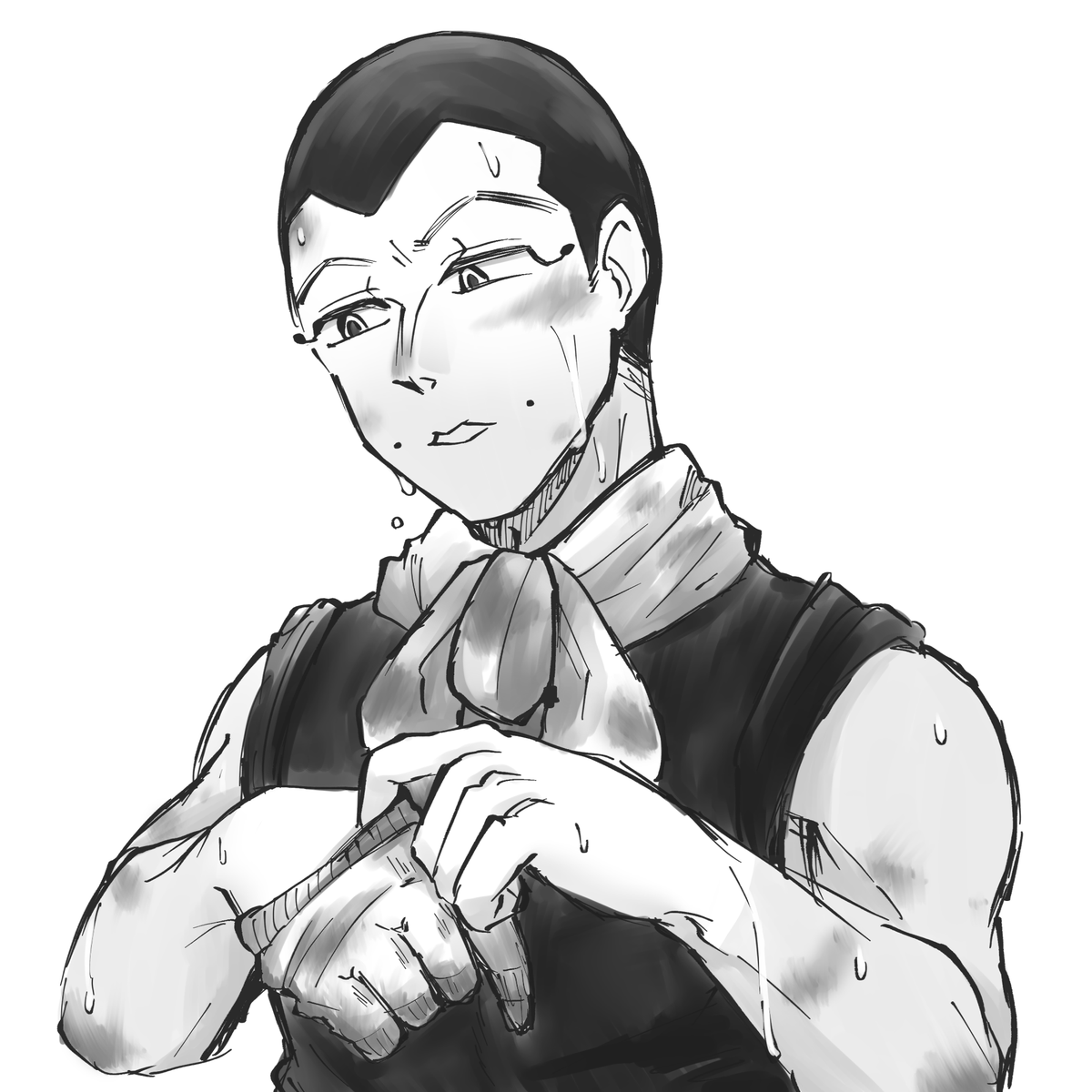 軍手日焼けのある宇🐰
素敵妄想を頂いたのでガサガサ描きました