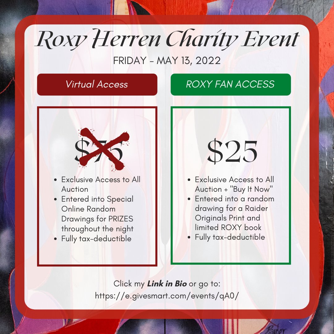 NealShusterman's tweet photo. 3 days more until the #RoxyHerrenCharityEvent! Did you notice the #SpecialRoxyFanAccess? We've made a sweet offer for all the #RoxyBook fans out there and slashed $50 on virtual admissions. Reserve now!
Visit here for the event, auction, and store links: https://t.co/tDrB0JmCxV https://t.co/J7k0albbo7