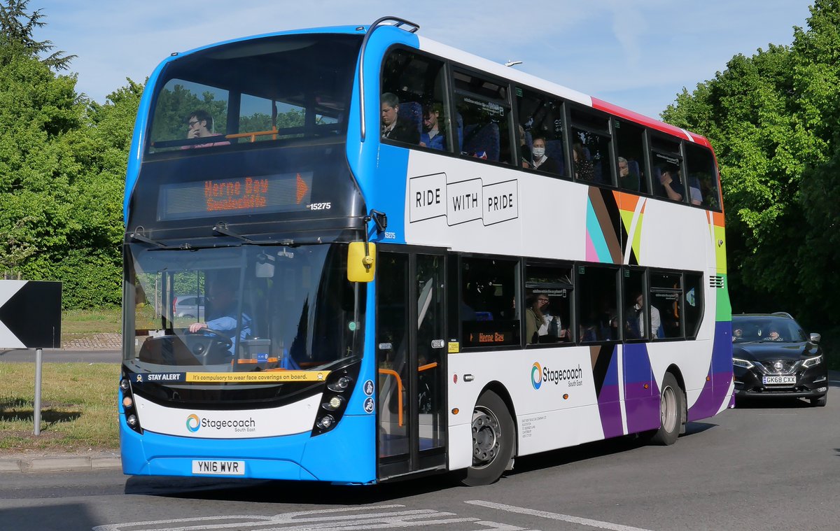 brianseast's tweet photo. A couple of further shots of SSEEK 15275 in its 'Pride' colours on the Triangle at Sturry Road Roundabout this sunny early evening on 10/05/2022. https://t.co/PNdECEz1IB